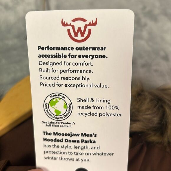 NWT New Moosejaw Brown FullZip Duck Down Filled Parka Adjustable Hood Size XLT - Picture 5 of 15